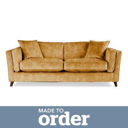 bb102d30ff99bfc9c845229254a7d147a499651384d814a8e484d4dd51213f7b.jpg An Image of Arabella 3 Seater Sofa Slub Velvet Slub Velvet Forest Green