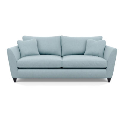 bbcd244b700a65a4e16d335b3fbdb39f49efe17ca22504dce79e518c96b2d83e.jpg An Image of Heal's Torino 4 Seater Sofa Smart Linen Mix Duck Egg Black Feet