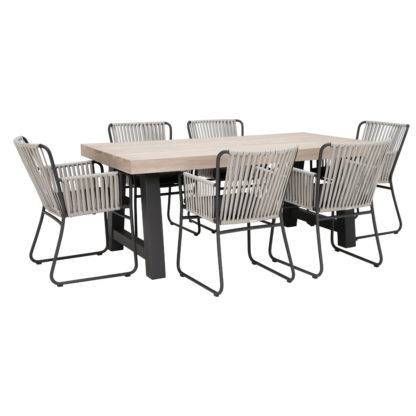 c19d38363be21552cb04c6bd6c0657736a819f516e52499b045ce3b6cdd54bf6.jpg An Image of Beach Garden Dining Table and 6 Duke Dining Armchairs