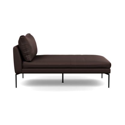d2990b266bef495c62c9dc214cef54eb63af4e95c98ed185b5127d5e21c760a7.jpg An Image of Heal's Matera Chaise Longue Leather Daino Elephant Grey Black Feet