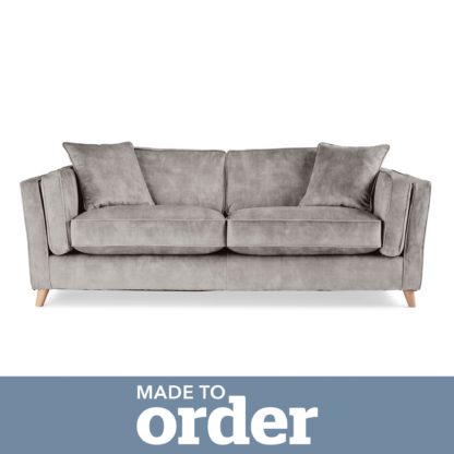dbc241b789f1656c16172d220051ef48061cc32c87a31bed15fee0a3c83621f4.jpg An Image of Arabella 3 Seater Sofa Slub Velvet Slub Velvet Forest Green