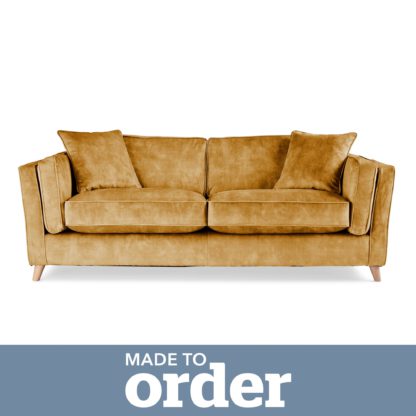 dc3309ffff17202c9d4acca97553f25f9aa2a2d96de85b9fc39b40fb129920db.jpg An Image of Arabella 3 Seater Sofa Slub Velvet Slub Velvet Forest Green