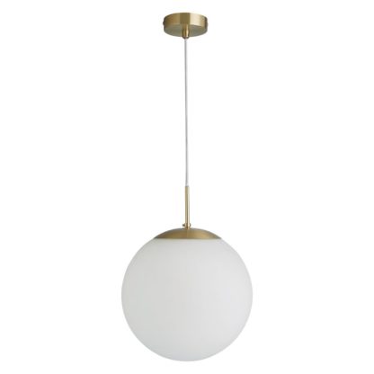 ed25ce364fa05c6e1894b9a30d3a435c958d9f95ef319c9d2123d2c509e400ef.jpg An Image of Habitat Boyd Glass & Metal Pendant Light - Brass