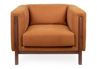 ed66ea58e727f7ee27981ef9c3154a2cfe7d4b756f42ae40ce0b01b9442d4cce-2.jpg An Image of Heal's Massimo Armchair Siena Cotton Deep Sea Black Ash Feet