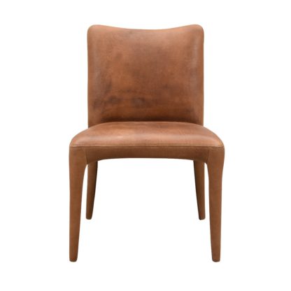 ef18be7524f3cbdaef4dfd93343da31022197f3e246f66ceabb104c067651f65.jpg An Image of Timothy Oulton Fibi Leather Dining Chair, Buff Burnished Nutmeg
