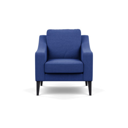 f410c601a0be476c2dfe7e3215851ccef754fff5ee8f6fa4d3966dece19b7964.jpg An Image of Heal's Richmond Armchair Brushed Cotton Cadet Black Feet