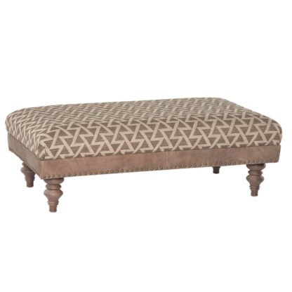 f894414eddcd6da5c495a65ae991f57d5a8c0a5482cc705af1af0e86ac53b106.jpg An Image of Darwin Footstool, Leather And Fabric Mix