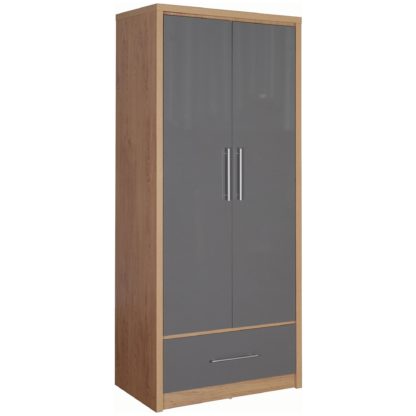 0c78c0d0e81db5a32c541e97013d883b53f323b31429056d950a8b7e2d5002bb.jpg An Image of Seville 2 Door 1 Drawer White Wardrobe White and Brown