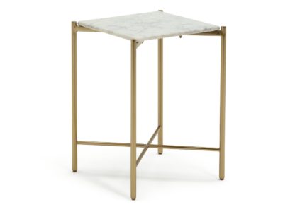 0ce11ce993e928d18671796c4e1395f04b8e247e22fadaae234546928debaac3.jpg An Image of Habitat Elba Marble Side Table - Brass