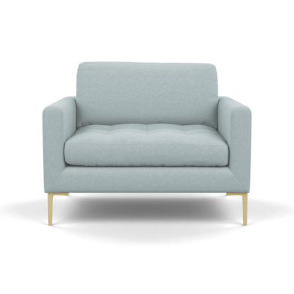 1579641e7971b76d58e3da3ee48e11efa0d504776f69394e3ce8b5b8c1b5e8e3.jpg An Image of Heal's Eton Loveseat Brushed Cotton Cadet Black Feet