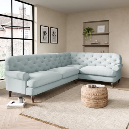 1961b3d3fb91dfe9d22b9fbe34487061564791b6504c97ef1e44d6d03cd0f055.jpg An Image of Canterbury Slub Cotton Right Hand Corner Sofa Slub Cotton Black