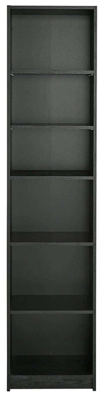1d7aa9d244d4453f7456a124a9db6e44d82d8673837834b8320df27f56b0d7a9.jpg An Image of Argos Home Maine 5 Shelf Half Width Bookcase - Oak Effect