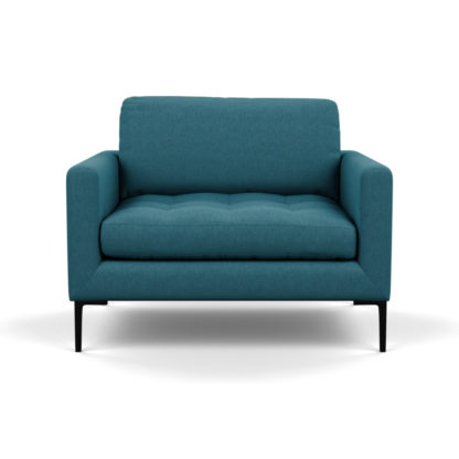 1f2d2e2def94e0437341dc0ef25f92ce090f4286f36dec23ee1a26ce72bd3c81.jpg An Image of Heal's Eton Loveseat Brushed Cotton Cadet Black Feet