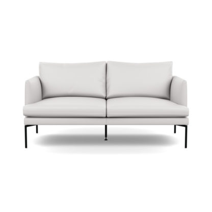 2d4fbaaff3a27834c04c266f9d752bf9a1d8f5d0b5aecf82829d0ce924c43ccc.jpg An Image of Heal's Matera 2 Seater Sofa Leather Grain Chocolate 066 Black Feet