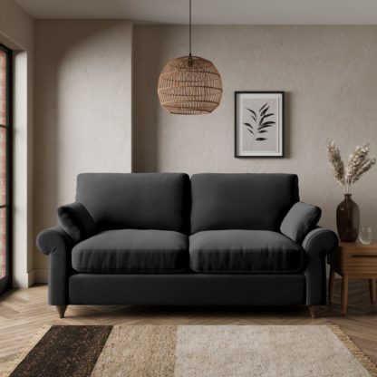395464693d699ed34e769da2e232ba389a2dfb5b04c18bd80f8ed018950c207d-1.jpg An Image of Salisbury Luxury Velvet 2 Seater Sofa Luxury Velvet Black