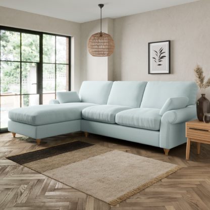 41ce7005057b9c7a54302601ad8dd8bba2c6d671dbdd3e4b292cef8ed8f5601c.jpg An Image of Salisbury Slub Cotton Left Hand Corner Sofa Slub Cotton Black