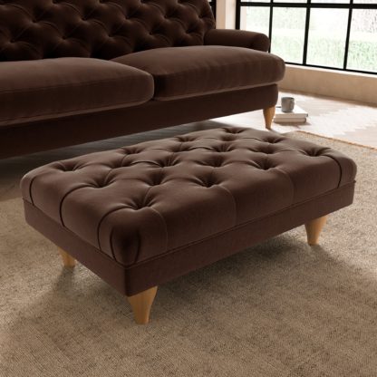 4669f0d497df2ec95101295851d9d048075c765f808d4a456ffb74f4321201b2-1.jpg An Image of Warwick Luxury Velvet Footstool Luxury Velvet Black