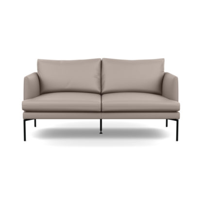 572c86951c720ba667ae97f2c867076953dc97909bcd00d6559792e0978c3550.jpg An Image of Heal's Matera 2 Seater Sofa Leather Grain Chocolate 066 Black Feet