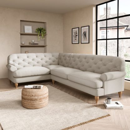 5c7ce6b9574e103ea4892bfcb814fefb9781800075ae7cd49e187df9f0b4dc26.jpg An Image of Canterbury Slub Cotton Left Hand Corner Sofa Slub Cotton Black