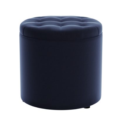 6d4fe4ed52145557242629b14ce06c26f1cd2bd5f03685be22719ddd4cb52c19.jpg An Image of Oswald Velvet Round Storage Footstool Bottle (Green)