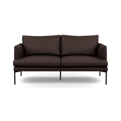 7124ce969f0d5b4fd1a82306c9dd992fc25cf70e5588085cdcdddf128656b388.jpg An Image of Heal's Matera 2 Seater Sofa Leather Grain Chocolate 066 Black Feet