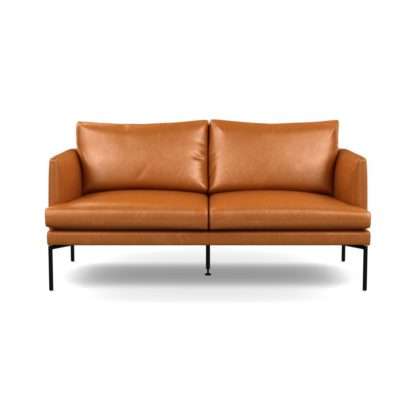 761515c69293083972ab83f293b35d03d6a4e122bb6c6f80a80dc45313893158.jpg An Image of Heal's Matera 2 Seater Sofa Leather Grain Chocolate 066 Black Feet
