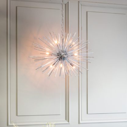 7626dd694382bdba6675e9a91e76d0d29ac157e714423533a92f3d4185a4ea0a.jpg An Image of Vogue Winton 9 Light Sputnik Chandelier Chrome