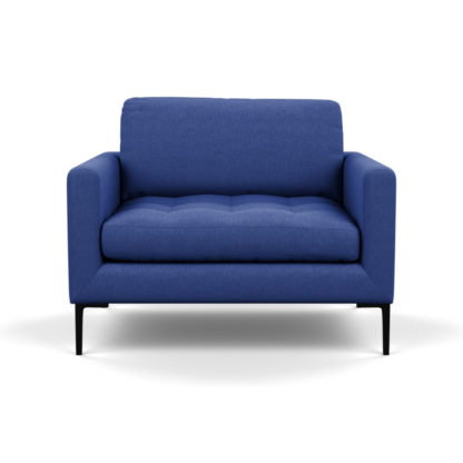 88ac441e6922bb747c4b0581f1f2279ce58a43b94ecd3f1d6c6f16690a1c75c5.jpg An Image of Heal's Eton Loveseat Brushed Cotton Cadet Black Feet