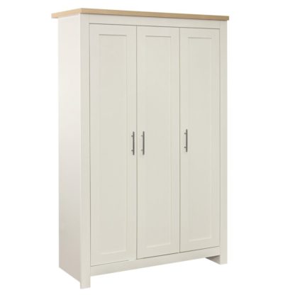 976c727d29f06dd2e9dc1a4e7a56fa9adc5d81d4b6314ae2ed460dcea08e44fe.jpg An Image of Highgate Cream and Oak 3 Wooden Door Wardrobe