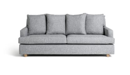 99af5d3d4aa7f68a41a97b4cca3e9220b364ccd46b252a42fd76b050cb9b51ea.jpg An Image of Habitat Lana 3 Seater Fabric Sofa with Cushion - Grey