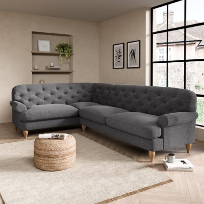 a18979419872a18e4fae5505ffe6b26341dc037534066320ad06ab8cb71d73fd.jpg An Image of Canterbury Textured Weave Left Hand Corner Sofa Textured Weave Graphite