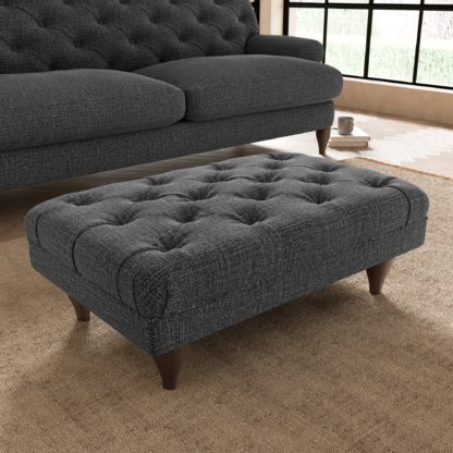 ab1836e4cc9b33b9daa9e8f89db53d376034dc6eec5b9051b77b97c128d5ad74.jpg An Image of Warwick Slub Cotton Footstool Slub Cotton Black