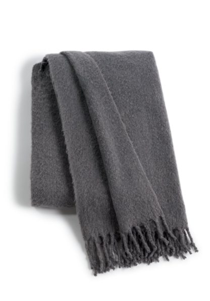ac41a1bd21751b6a65e2b244a1b06cca9a0533c312a5814f23d5a5a2643acd33.jpg An Image of Habitat Faux Mohair Plain Throw - Charcoal