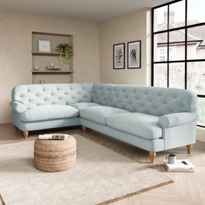 b75dc2338dd04f91fae29f7c34732d8d5e300daeb37421e4b9a92d596cfd030c.jpg An Image of Canterbury Slub Cotton Left Hand Corner Sofa Slub Cotton Black