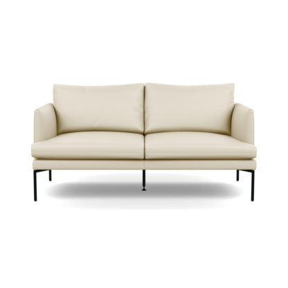 c363a4ac005e23856d805aaa63c0ba2cbc84c577f1f78f1bf98bef3902ef33b9.jpg An Image of Heal's Matera 2 Seater Sofa Leather Grain Chocolate 066 Black Feet
