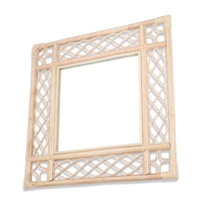 Homebase An Image of Natural Vintage Square Rattan Wall Mirror