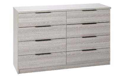 d0c01e7a9aae4144dc4d9a267556481af284accf132cf904f4b6c9d718a6e8f5.jpg An Image of Argos Home Hallingford 4 + 4 Drawer Chest - Grey Oak Effect