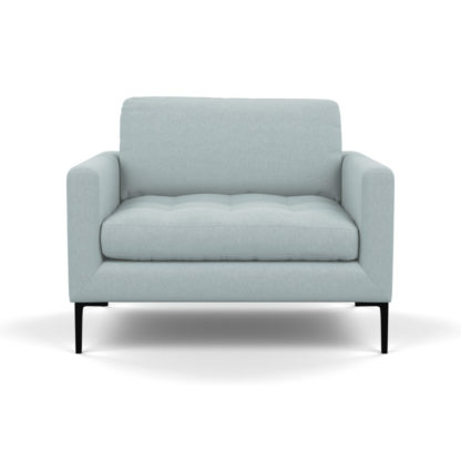 d475a62c2bc0d1f6f43ba2bf17b44c229257fe6b1d4cbc8231da5be33f76e3cf.jpg An Image of Heal's Eton Loveseat Brushed Cotton Cadet Black Feet