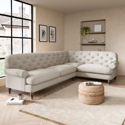 d4d4e8579d837300d5f4feebc0d9879306236c423f2657a8b45429d6bc785610.jpg An Image of Canterbury Slub Cotton Right Hand Corner Sofa Slub Cotton Black