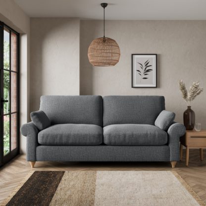 db55e2124bbc57bc0aa07716bab67e1332143421085727b036e5bc05d90bca53.jpg An Image of Salisbury Slub Cotton 3 Seater Sofa Slub Cotton Black