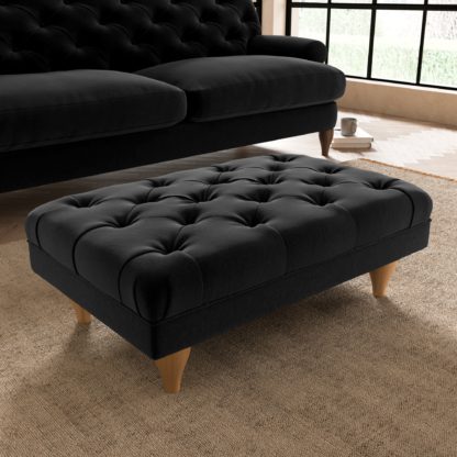 e182a9eb2ba2cfea11bc3b2c928f51570bca497d9be8899aedba17f857420e1d-1.jpg An Image of Warwick Luxury Velvet Footstool Luxury Velvet Black