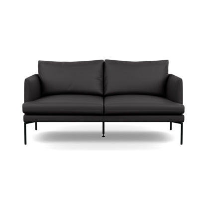 eaf7a7b7bf9ac7f0b8758b8a3f24ebf669947c48443421e319a7164238334a2e.jpg An Image of Heal's Matera 2 Seater Sofa Leather Grain Chocolate 066 Black Feet