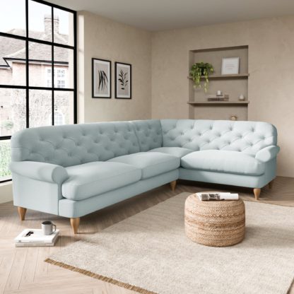 eb7d7420a4570016a41c2ef5104251e2805355e7fbf8b5536d96d8dd47181191.jpg An Image of Canterbury Slub Cotton Right Hand Corner Sofa Slub Cotton Black