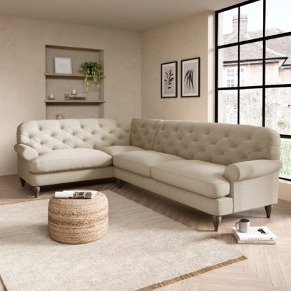 ed392c180afbc426fcd2e301e042dccf772ec7150965a5fe0cad2c9fb130eed1.jpg An Image of Canterbury Textured Weave Left Hand Corner Sofa Textured Weave Graphite