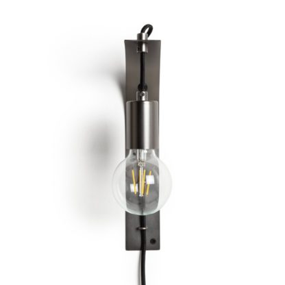 f9ebc0c38821501aeef5baa87f3eca38cb9ca386f4a14e09a6e27a9f5c387d03.jpg An Image of Habitat Industrial Plug-In Wall Light - Pewter