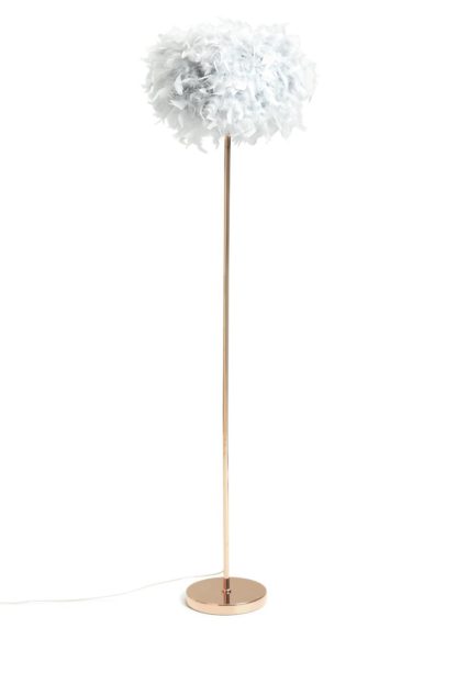 fed308fad6fbda8fff57a04f8a530484b78fcedf2afbe59442269af267a674c1.jpg An Image of Argos Home Feather Floor Lamp - Grey and Rose Gold