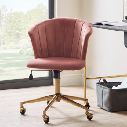 ff2f5a521e8939eb77e9bc778fe297157bdf77fcd32325084b6fbe81359a0447.jpg An Image of Kendall Velvet Office Chair Bottle (Green)