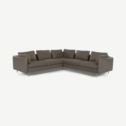 0302ae17d989cfc036c5afd56d1a0432bac1ae5a9e758143477002905fd22012-1.png An Image of Vento 5 Seater Corner Sofa, Texas Grey Leather