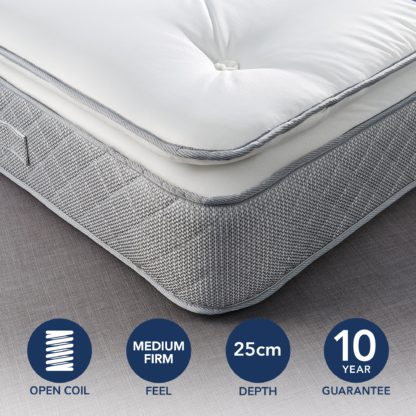 04b4031b852aaa535102d57831036f16abde2f15a2180624239b35f52c6337e8.jpg An Image of Fogarty Just Right Pillow Top Orthopaedic Open Coil Mattress White