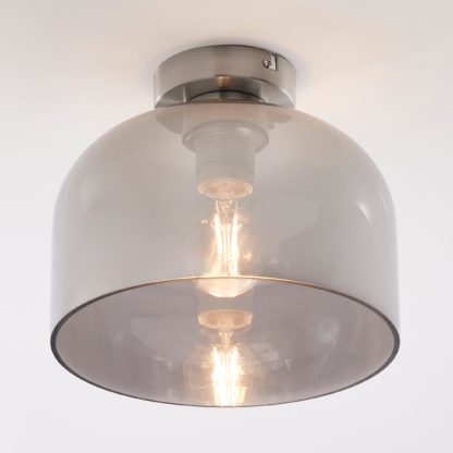 078e159c4cae7216c7a9d72448d2f6bf6e06e7bffaa529801a346ffc679ad882.jpg An Image of Palazzo Chrome 1 Light Flush Ceiling Fitting Satin Nickel